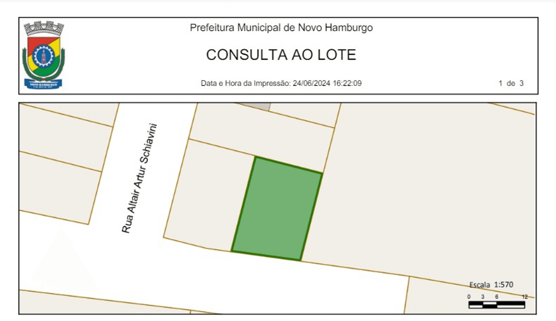 Foto do imóvel Terreno com 304m² à venda no bairro São Jorge em Novo Hamburgo