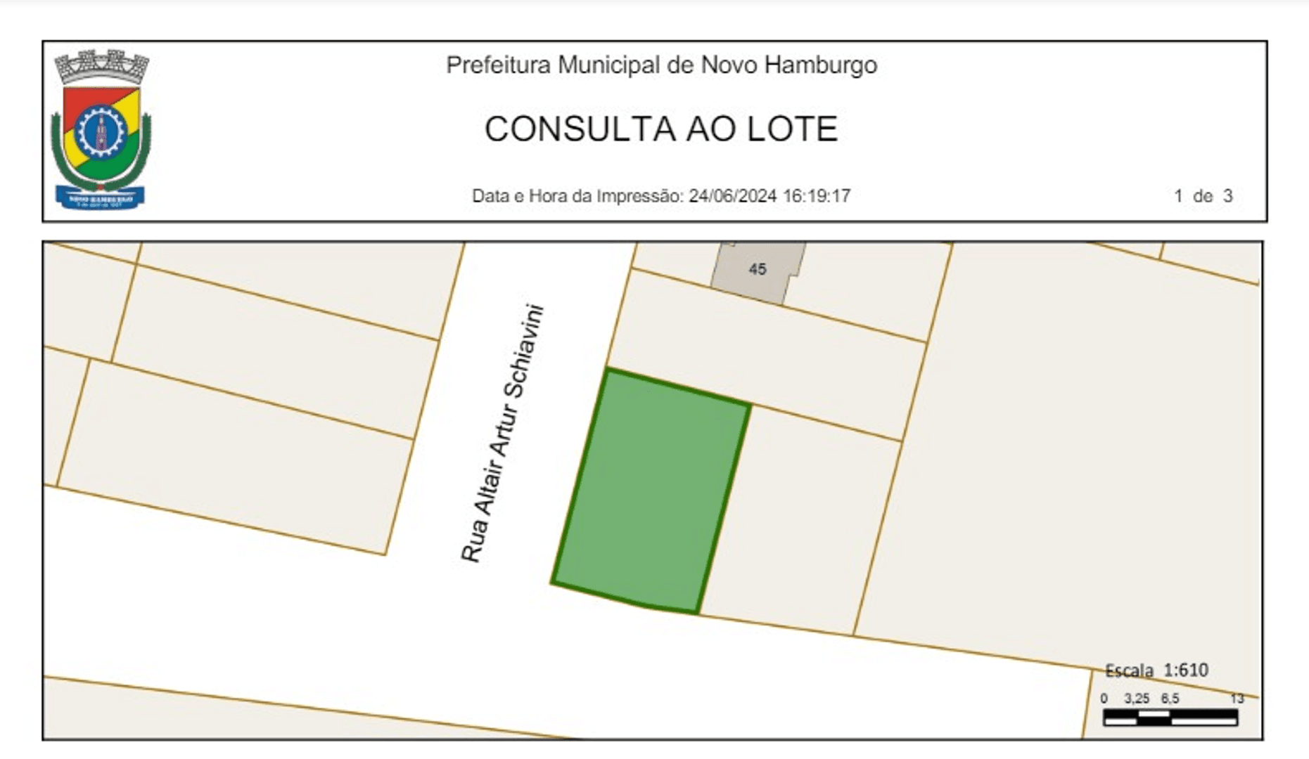 Foto do imóvel Terreno com 317m² à venda no bairro São Jorge em Novo Hamburgo