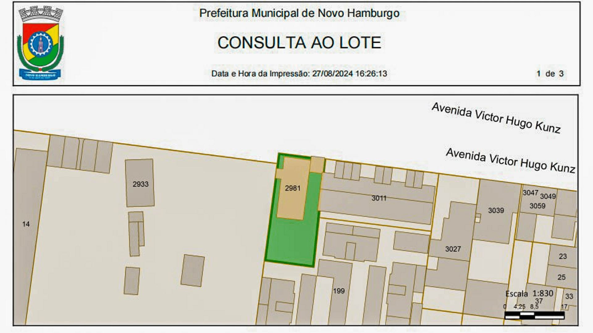 Foto do imóvel Terreno com 369m² à venda no bairro São Jorge em Novo Hamburgo