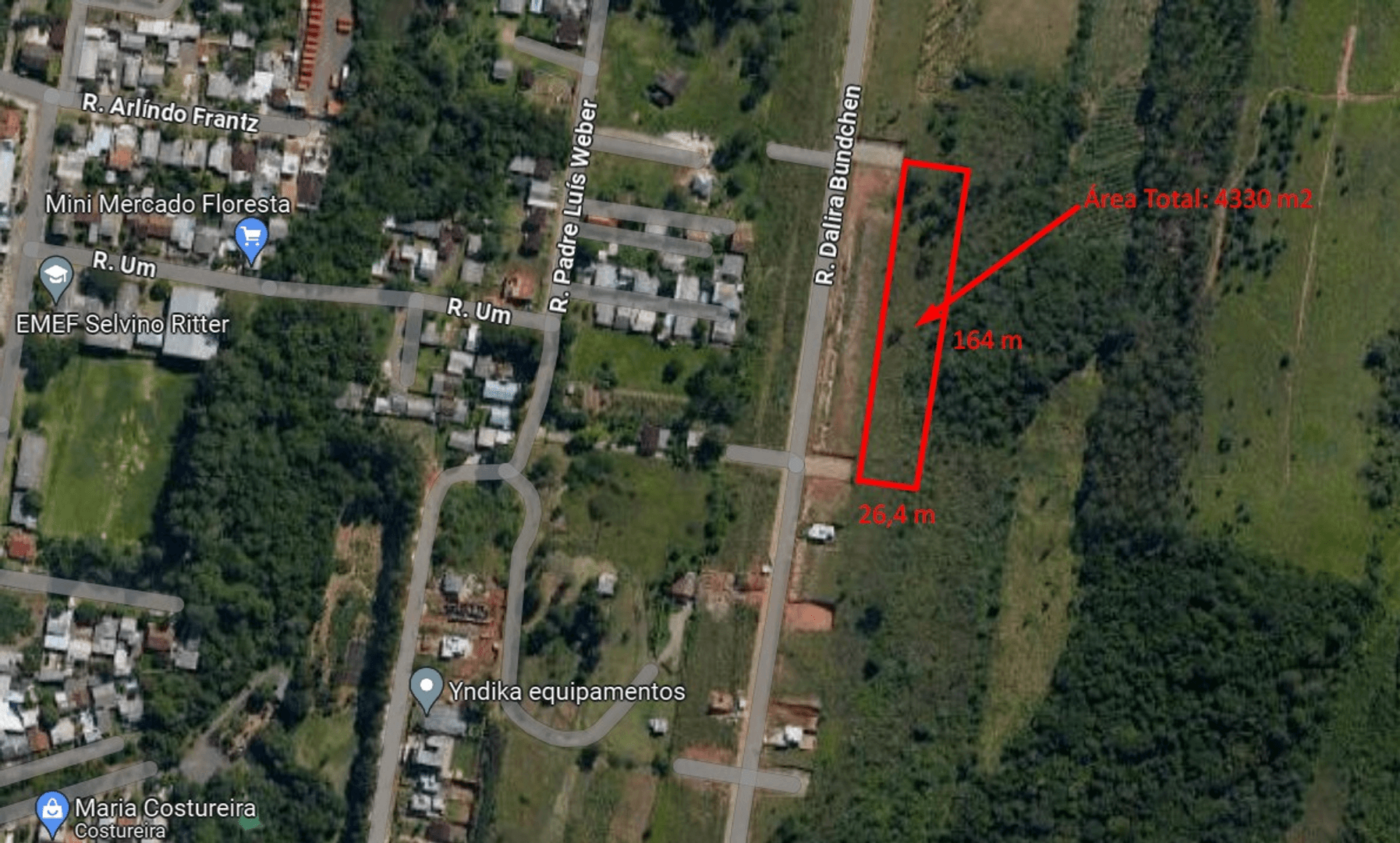 Foto do imóvel Terreno com 4330m² à venda no bairro Floresta em Estância Velha